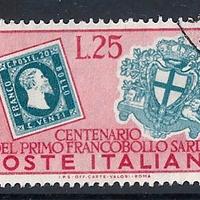 1951 Repubblica Cent. primo francobollo sardo usat