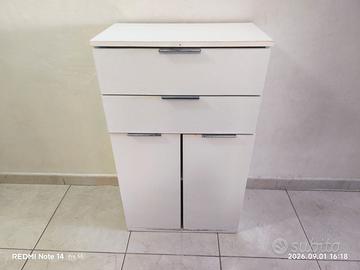 Mobiletto multiuso bianco con 2 Cassetti 