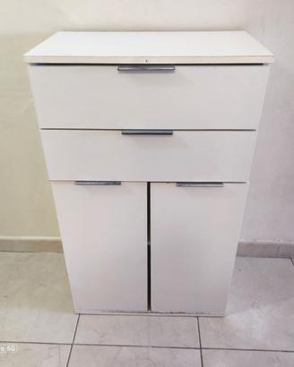 Mobiletto multiuso bianco con 2 Cassetti 