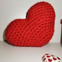 Cuore peluche rosso handmade 15x10 cm fatto a mano