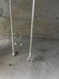 Asta per tenda estendibile doppio binario bianco