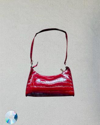 Borsa mini Vintage y2k rossa effetto coccodrillo