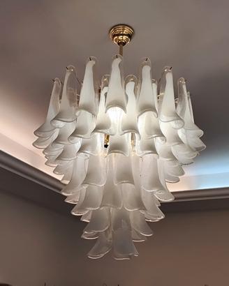 LAMPADARIO IN VETRO SIMIL MURANO A PETALI/CALICE