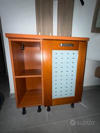 Mobiletto ciliegio vetro satinato