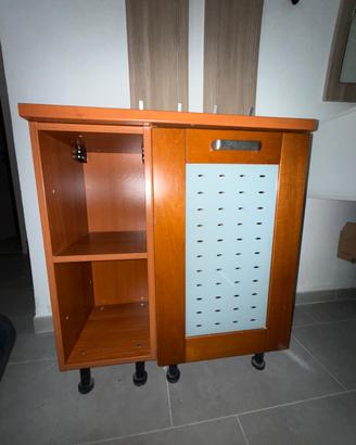Mobiletto ciliegio vetro satinato