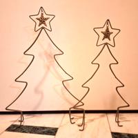 Coppia di alberi di Natale da tavolo in metallo