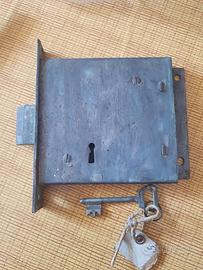 Serratura antica 1950 x cancelletti in ferro 