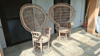 Arredo giardino - Sedie Peacock in vimini