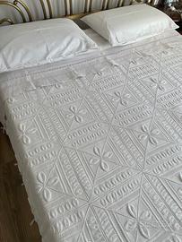 Coperta matrimoniale in cotone perlato