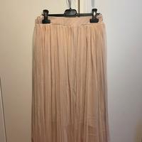 Gonna lunga tulle rosa cipria