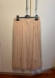 Gonna lunga tulle rosa cipria