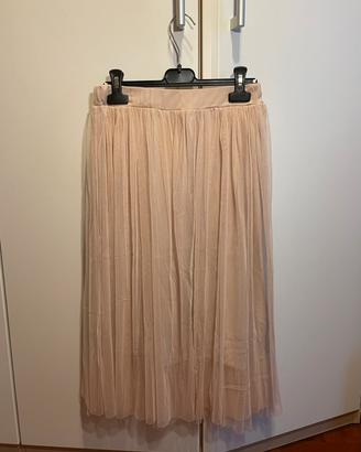 Gonna lunga tulle rosa cipria