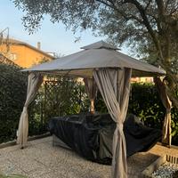 Gazebo da giardino 3x3 con tende laterali