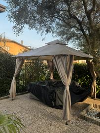 Gazebo da giardino 3x3 con tende laterali