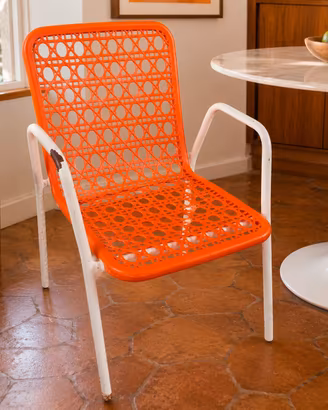 Sedia Vintage Arancio Anni 70 modernariato 