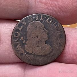 Regno napoli Carlo II tornese con tosone