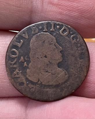 Regno napoli Carlo II tornese con tosone