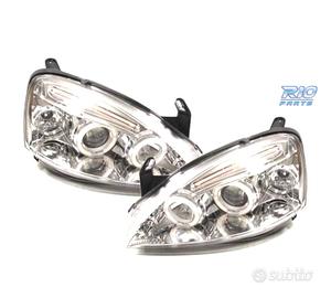 FARI PER OPEL CORSA C 00-06 ANGEL EYES FONDO CROMA