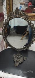 specchio da toilette vintage in ottone 