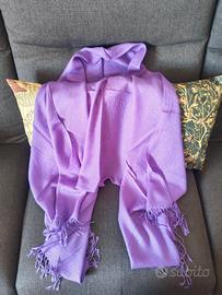 Pashmina Viola in Misto Lana e Viscosa