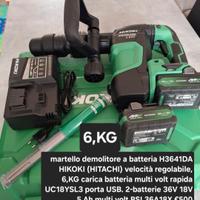 martello demolitore a batteria H3641DA 6.kg Hikoki