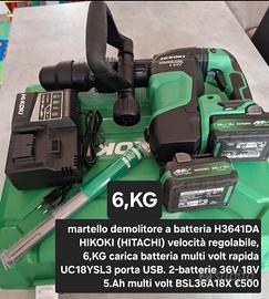 martello demolitore a batteria H3641DA 6.kg Hikoki