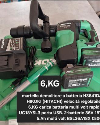 martello demolitore a batteria H3641DA 6.kg Hikoki