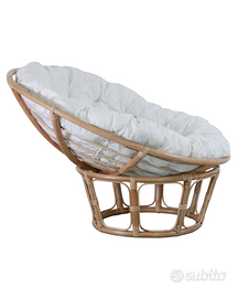 Poltrona rotonda in rattan naturale “Papasan”