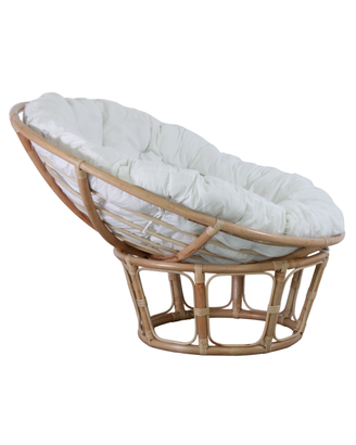 Poltrona rotonda in rattan naturale “Papasan”