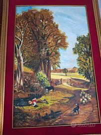 Dipinto Olio B Pirrello Paesaggio 86x61 Cornice