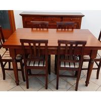 Soggiorno arte povera: tavolo - 6 sedie - credenza