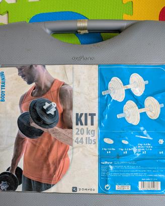 kit manubri e bilanciere palestra