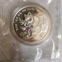 Moneta 10 Yuan  Panda Cinese d'Argento FDC