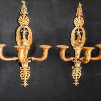 coppia di applique impero in bronzo dorato 