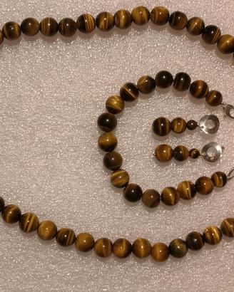 collana bracciale orecchini gioielli tigre argento