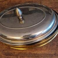 Piatto scaldavivande placcato in argento