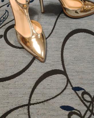 Scarpe tacco 12 platino specchio