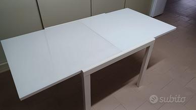 TAVOLO 90X90 E ALLUNGABILE VETRO BIANCO