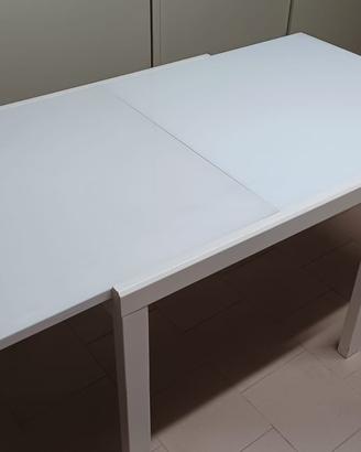 TAVOLO 90X90 E ALLUNGABILE VETRO BIANCO