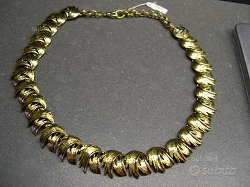 Collana collier vintage placcato oro stile Liberty