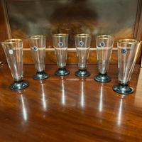 6 calici per birra Crov neri e dorati