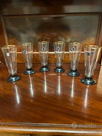 6 calici per birra Crov neri e dorati