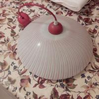 Lampadario plastica 35 cm bianco e rosso