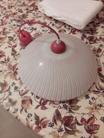 Lampadario plastica 35 cm bianco e rosso