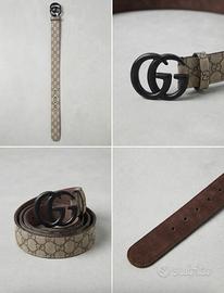 Cintura Gucci GG monogram vintage nera