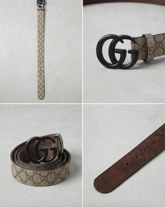 Cintura Gucci GG monogram vintage nera