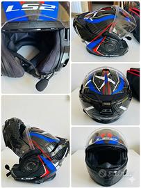 Casco LS2 advant x carbon+ interfono U-com 3
