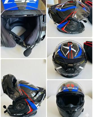 Casco LS2 advant x carbon+ interfono U-com 3