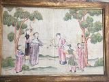 Xilografia cinese ad acquarello su seta 1830