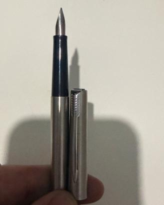 Penna Parker vintage originale in acciaio satinato